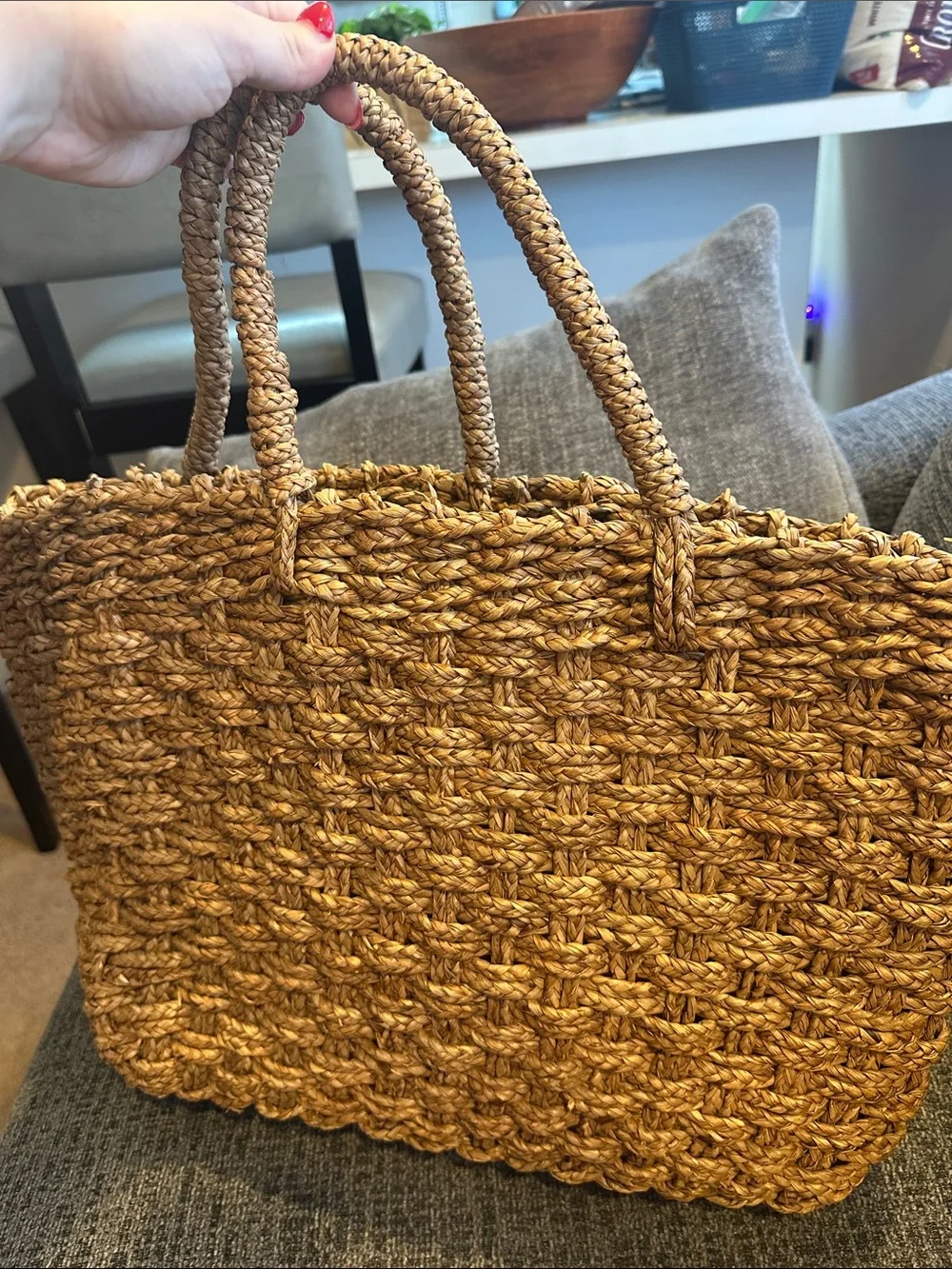 Ralph Lauren Woven Straw Tote in Natural Tan - Picture 4 of 5